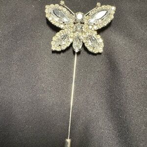 Elegant vintage Silver Butterfly hat pin